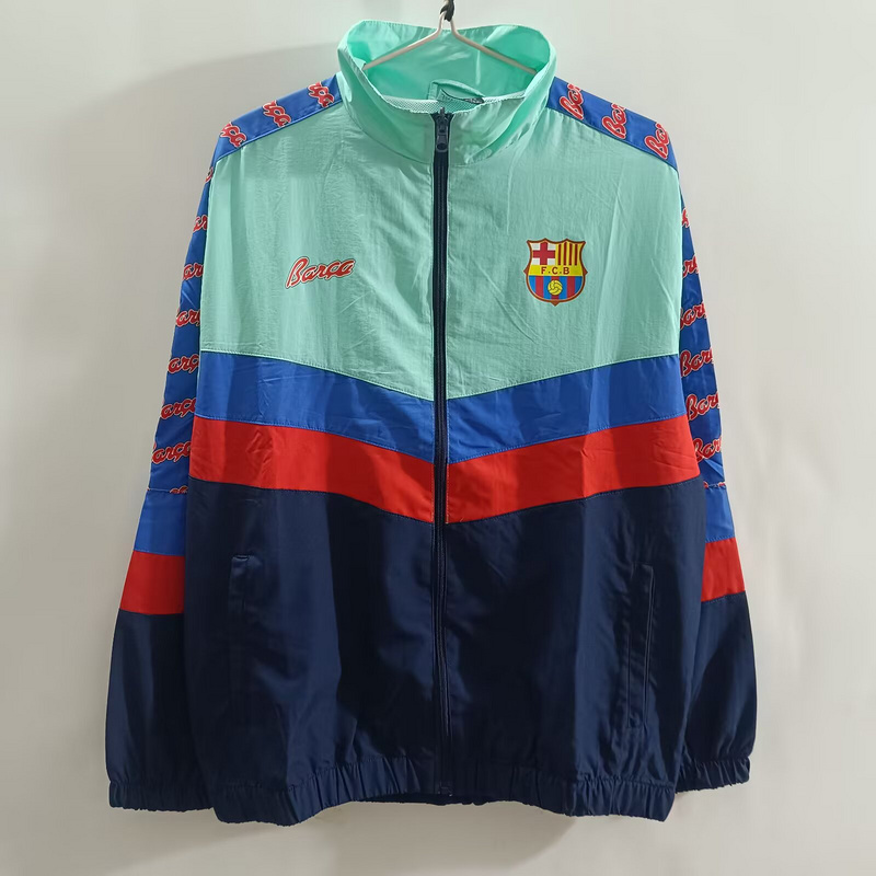 AAA Quality Barcelona 25/26 Wind Coat - Blue/Green/Red
